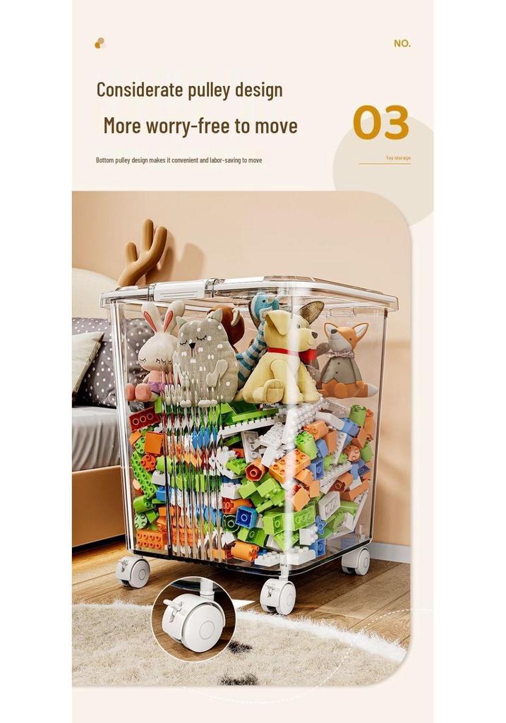Transparent Multifunctional Storage Box: Large Capacity Plastic Organizer for Toys, Snacks, and Clothes