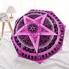 Star Mandala Automatic Folding Umbrella  8 Ribs, Durable Iron Frame, Bright Color Pattern Compact Travel Umbrella, Suitable for Outdoor, Bea