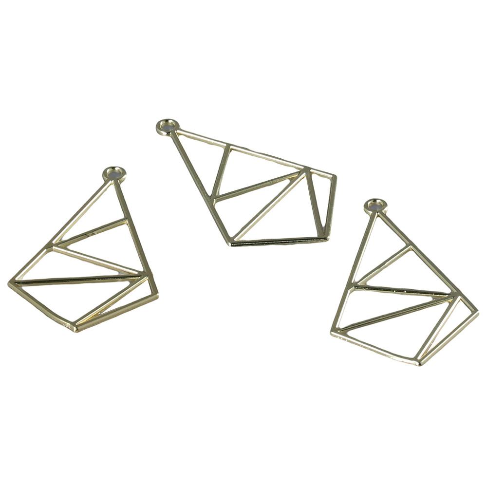 10PCS Craft Alloy Open Back Bezel Charms 40x24mm Small  Charm Diy Geometric Hollow Frame for Jewelry Making