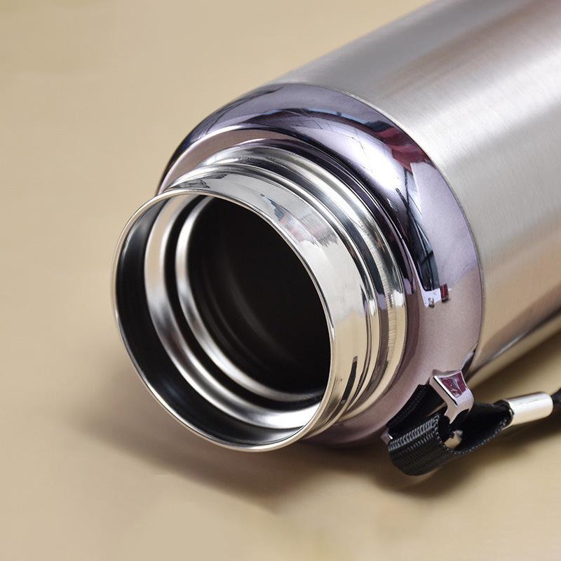 316 Edelstahl Sportwasserflasche mit Seil, Tragbare Großraum-Vakuumflasche