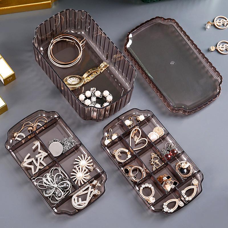 Elegant Clear Jewelry Organizer Box with Anti-Oxidation for Earrings, Necklaces, and Rings