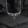 Fashion Angel Wing Inlaid Diamond Cross Clavicle Necklace Pendant For Men Women
