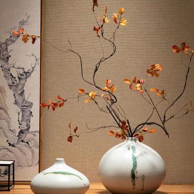 Zen Dried Flower Vase for Dining Table & Living Room Decor