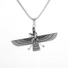 Klassische Mode Religiöses Design Edelstahl Poliert Vogelflügel Anhänger Halskette für Männer und Frauen