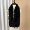 Imitation Mink Fur Plush Long Strip Scarf Thick Fluffy Soft Shawl Ladies Tassels Scarf  Outdoor