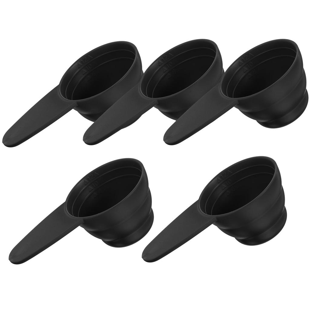 5 Pcs Coffee Spoons Plastic Measuring Tablespoon Kitchen Scoop Black Small Measure