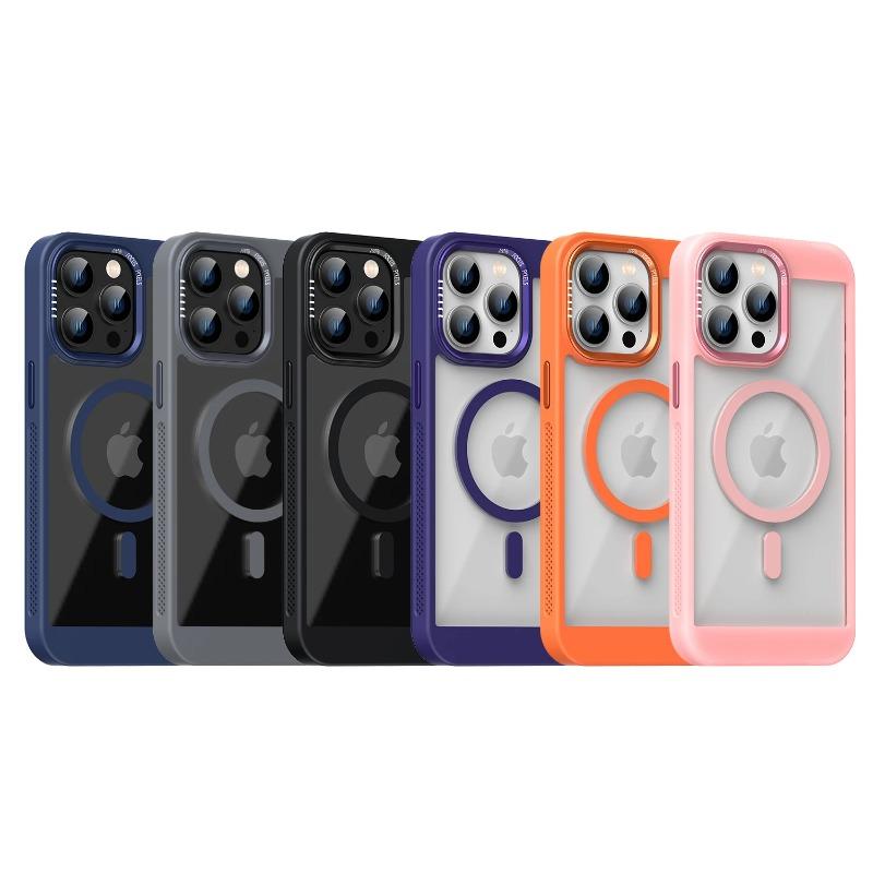 Magnetic Frame Bumper Protection Phone Case for IPhone 17 16 15 14 13 12 11 Pro Max for Magsafe Acrylic Translucency Cover