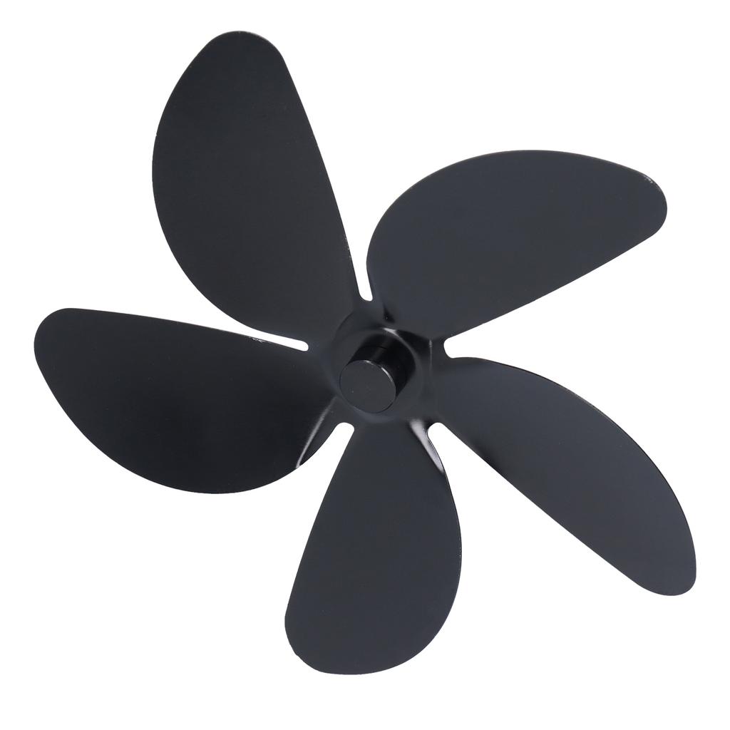 Pala Ventilator de Înlocuire Șemineu Pala Aliaj Aluminiu Negru Universal Pala Ventilator Sobă 5 Pale