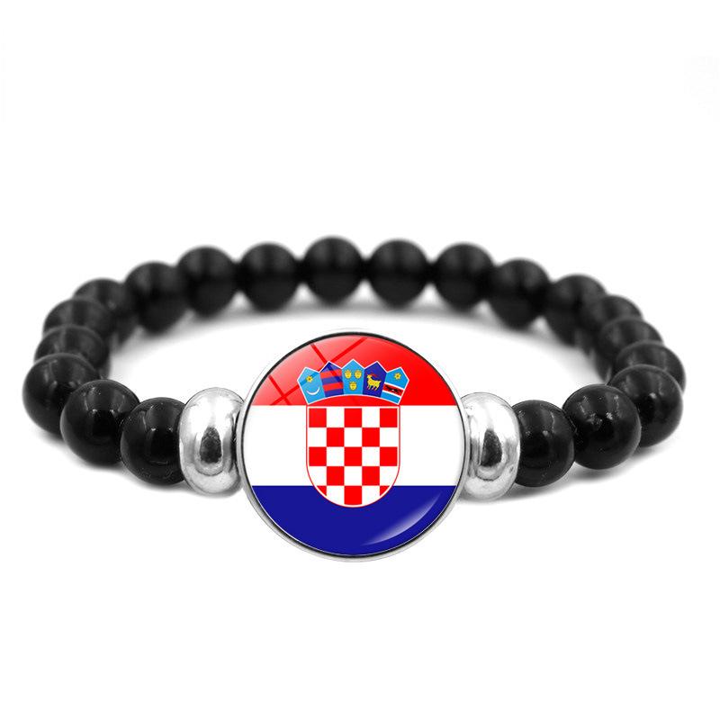 287 Länder Nationalflagge Druckknopf Elastisches Band Perlen Länderflagge Unabhängigkeitstag Perlen Schmuck Perlenarmband