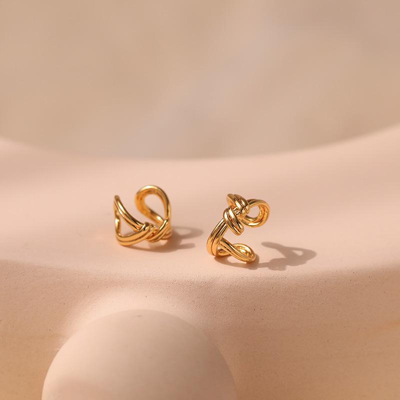 Minimalist Ins Style Brass Gold Plated Geometric Ear Cuff For Women