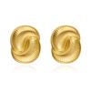 Vintage Geometric Spiral Stainless Steel Stud Earrings for Women Luxury Swirl Waterproof Earrings Daily Wear Jewelry Gift