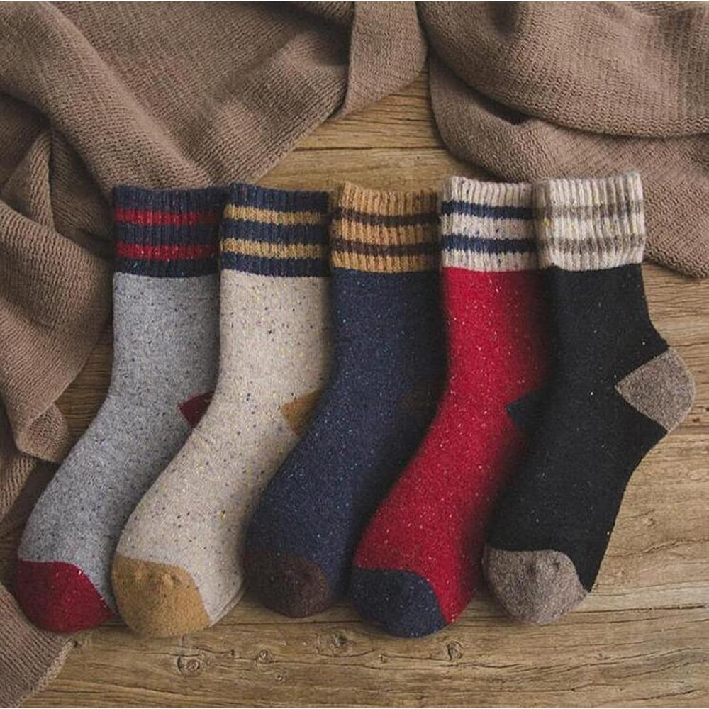 5 Pairs of Luxuriously Soft Thermal Socks Insulated for All-Weather Warmth Durable Stylish for Casual Outdoor and Sports Fall Winter Socks
