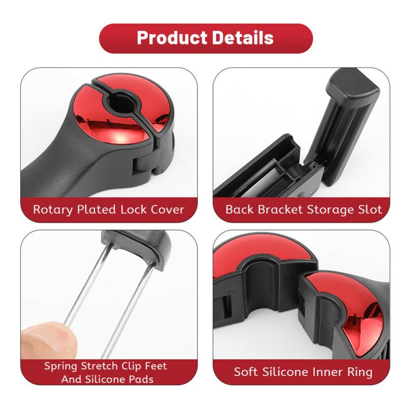 2 Stück Versteckter Auto-Haken Multifunktionaler Handyhalter Universal 360 Grad Drehung