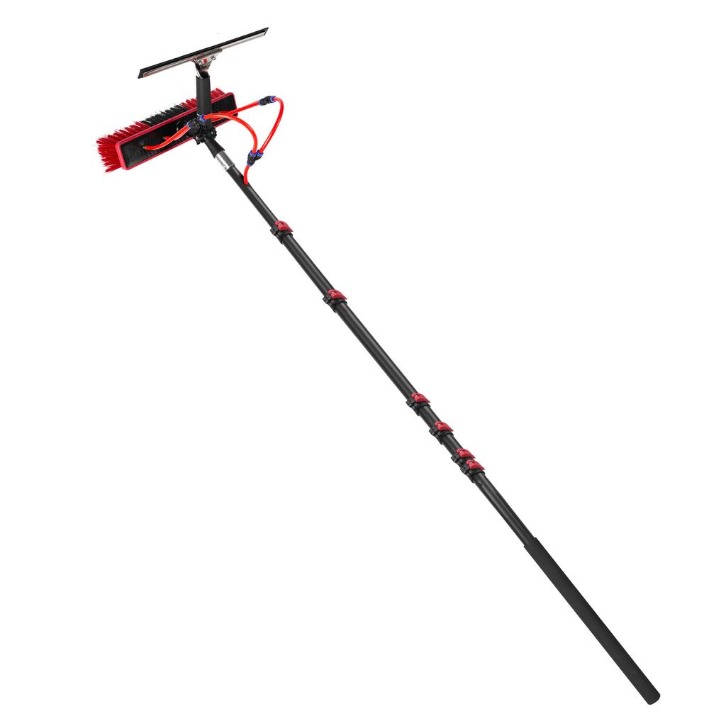 Lightweight Solar Panel Cleaning Tool Water Fed Brush Kit Extendable Telescopic Pole 35FT Max Length with 20M Hose Universal Gar