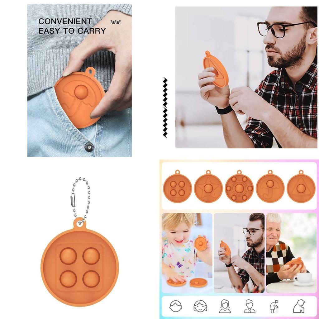 Squid Game Pop It Simple Dimple Push Bubble Keychain Pendant Fidget Toy For Stress Relief Fun
