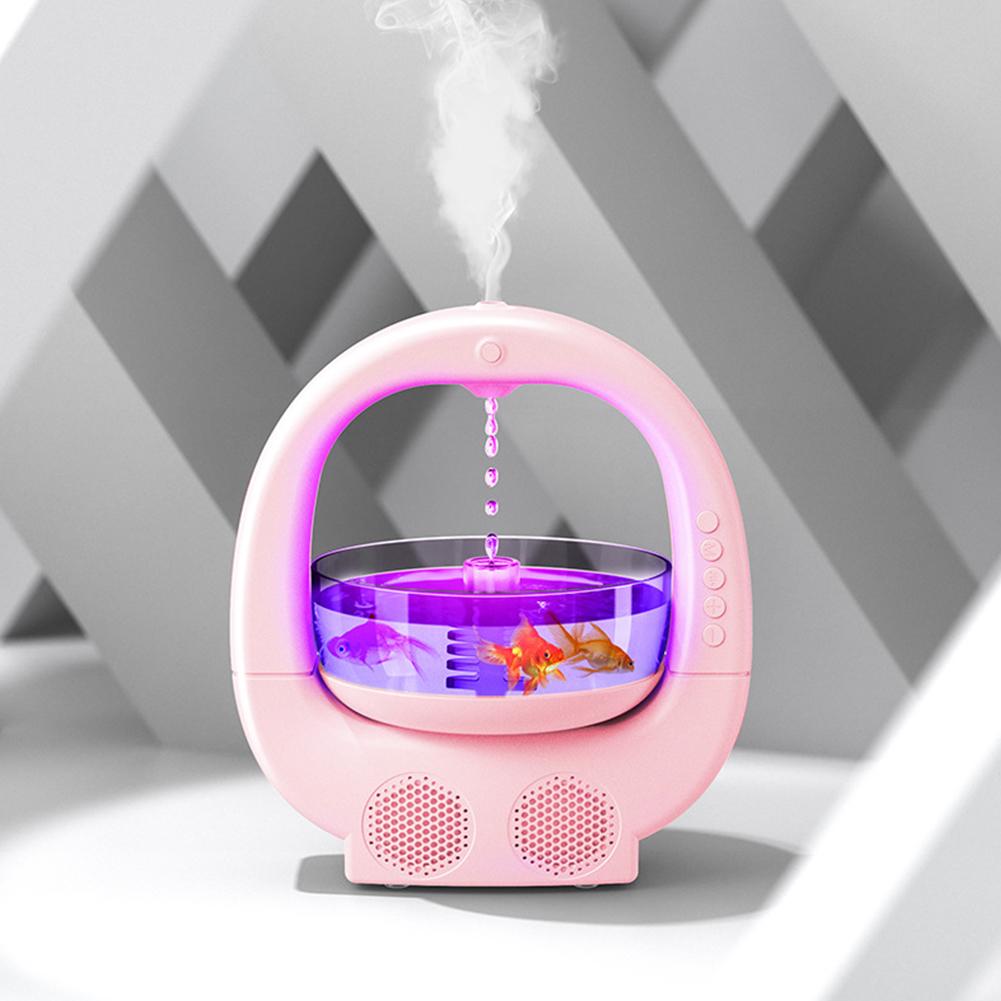 

4 In 1 Anti Gravity Essential Oil Diffuser Bluetooth-compatible Air Humidifier with Multicolor LED Light for Home Office Bedroom белый
