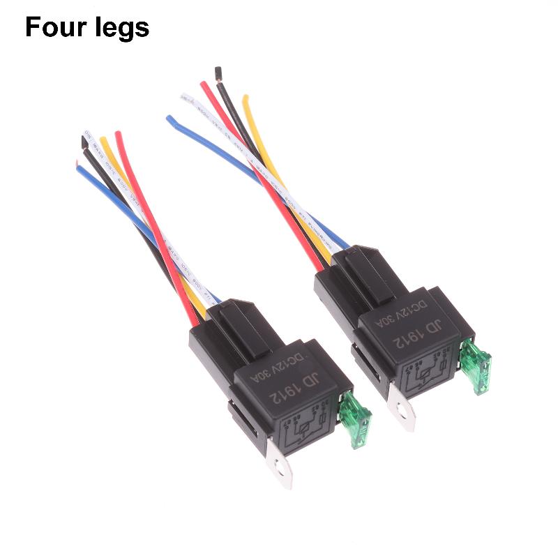 4/5Pin Waterproof 12V 30A Fuse Relay Switch With 14Awg 16 Awg Wire, 12V 4/5 Pin Spst Fuse Relay For Car Truck