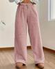 Women's Autumn & Winter Plush Sweatshirt and Loose Casual Pants Set - Solid Color, Warm, and Comfortable Fashion.