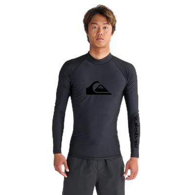 UPF50+ High-neck Long-sleeve Rash Guard with Mountain Wave Logo