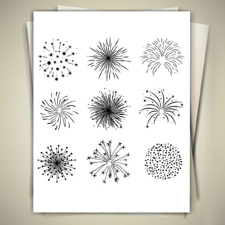 Firework Sparkler Background Clear Stamps for Card Making DIY Accessories