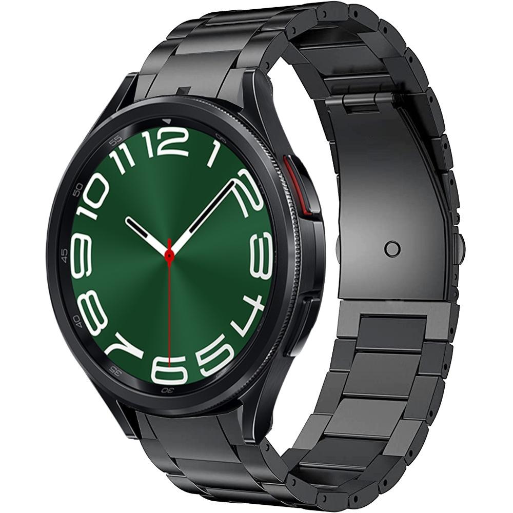 

Оригінальний титановий ремінець для Samsung Galaxy Watch 6 Classic 47 мм 43 мм металевий браслет для Watch 7/6/5/4 44 мм 40 мм/5 Pro 45 мм ремінець Watch 6 Classic 47mm чорний