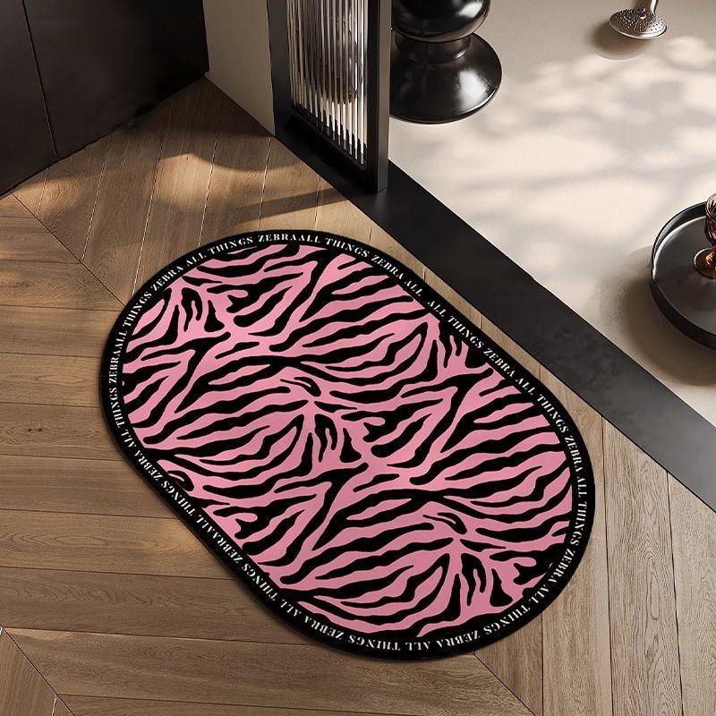 Toilet pink soft diatom mud absorbent foot pad bathroom retro quick-drying non-slip floor mat toilet door carpet