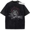 Oversize Vintage Washed One Piece T Shirt Boa Hancock and Jewelry Bonney Purple Pattern Anime Print Streetwear Casual Daily Wear
