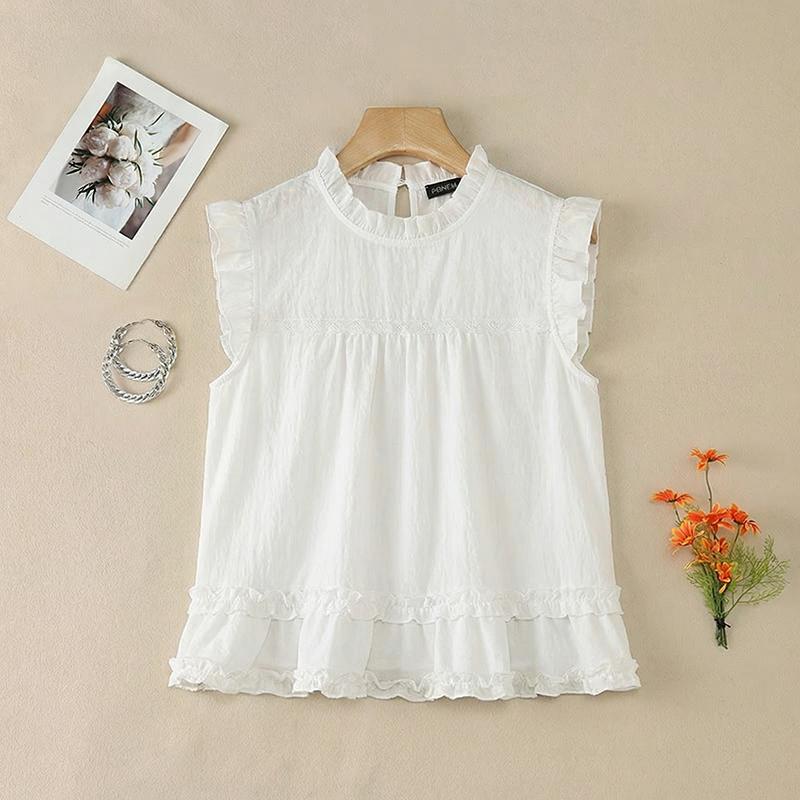 ZANZEA Women Summer Casual Round Neck Sleeveless Tank Tops