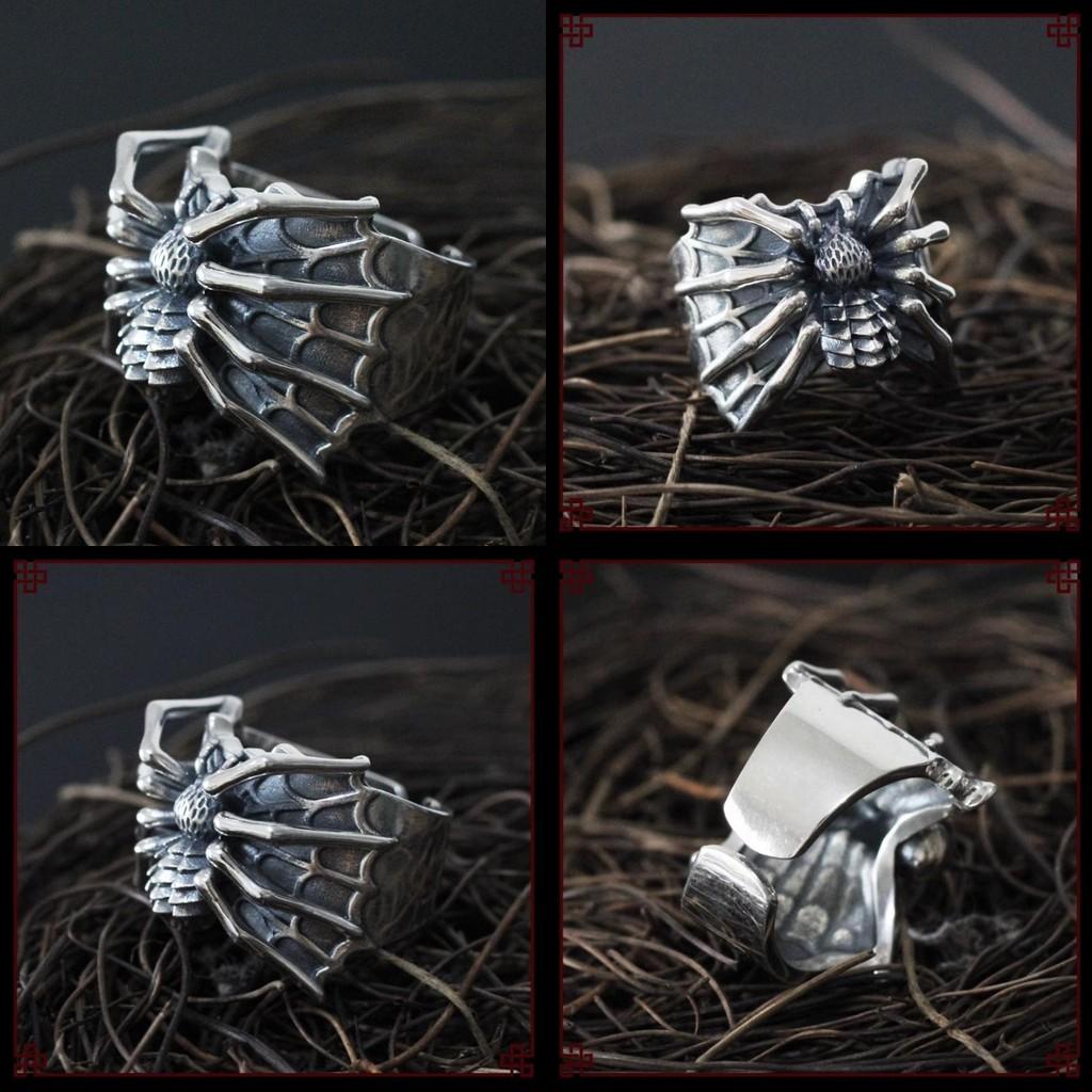 Fashionable Retro Thai Silver Spider Ring For Women Suitable For Casual Wear