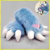 Handmade Fursuit Dragon Claw Gloves Soft Plush Furry Material Cartoon Animal Paw Props For Anime Exhibition Cosplay Lovely Cute