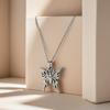 A Stainless Steel Hollow Butterfly Pendant Fashion Necklace, Butterfly Necklace Pendant, Cute Animal Pendant, Suitable for Men and Women,
