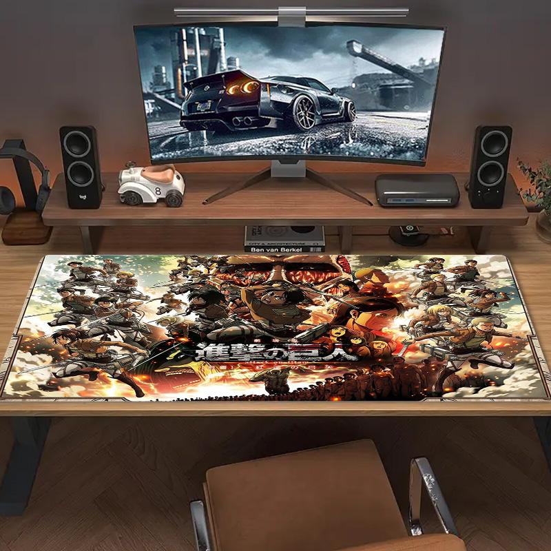 Anime Attack-on-Titan Color Mouse Pad Large Gaming Table Cushion Non-slip Laptop Tablet Big Mousepad XXL Mat Mini PC Playmat With Lock Edge