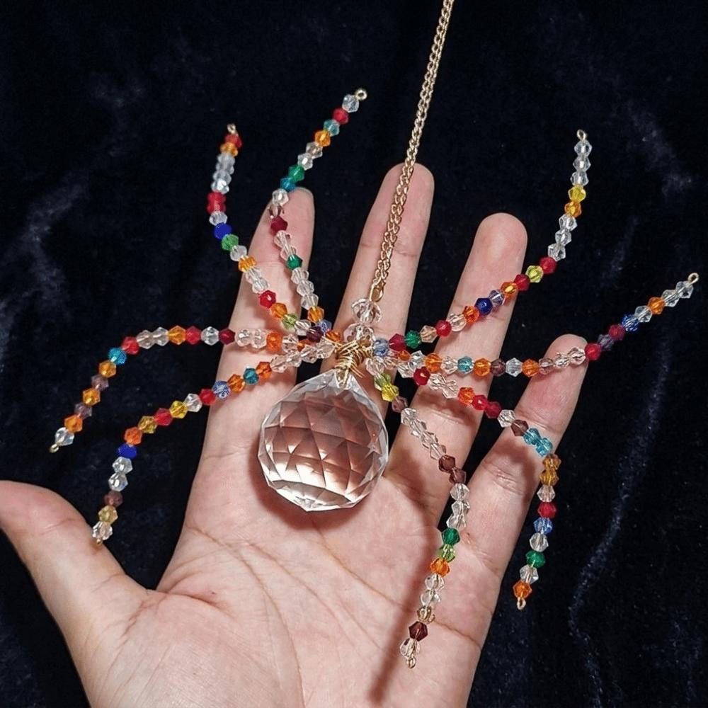 Gothic Beaded Spider and Spider Web Decorations Colorful Halloween Decorations All Saints' Day