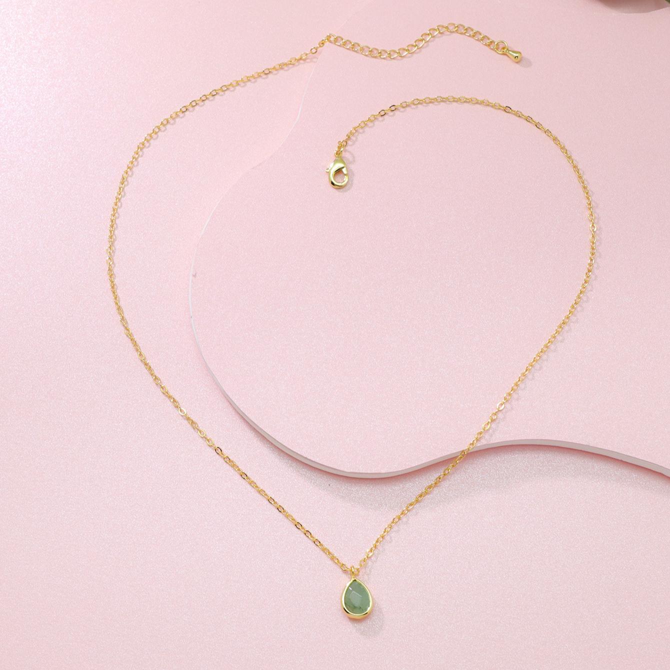 

Французское ретро-ожерелье с подвеской из натурального камня с геометрическим узором, женское темпераментное, элегантное, с цепочкой O-line