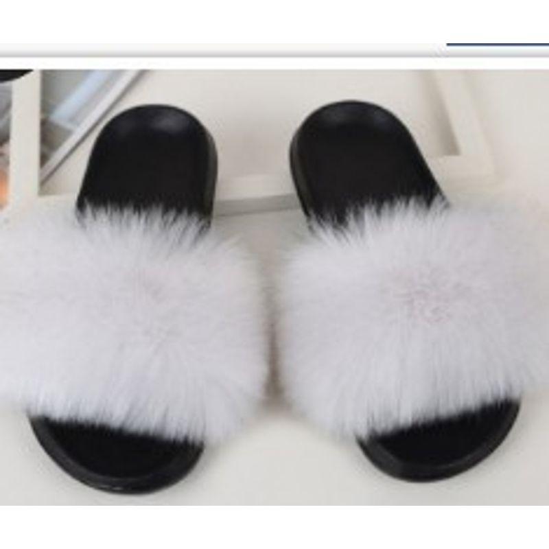 

Leopard Print Coat Fashion Winter Women Sexy All-Matching Mid Length Long Length Imitation Fur Leopard Print Coat Overcoat Faux fox fur slippers (white) 36-37 (23.5cm long)