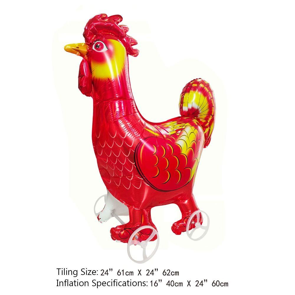 Large Size Walking Balloon Cartoon Animal Foil Balloons Balloon With Wheel  Scene Decoration