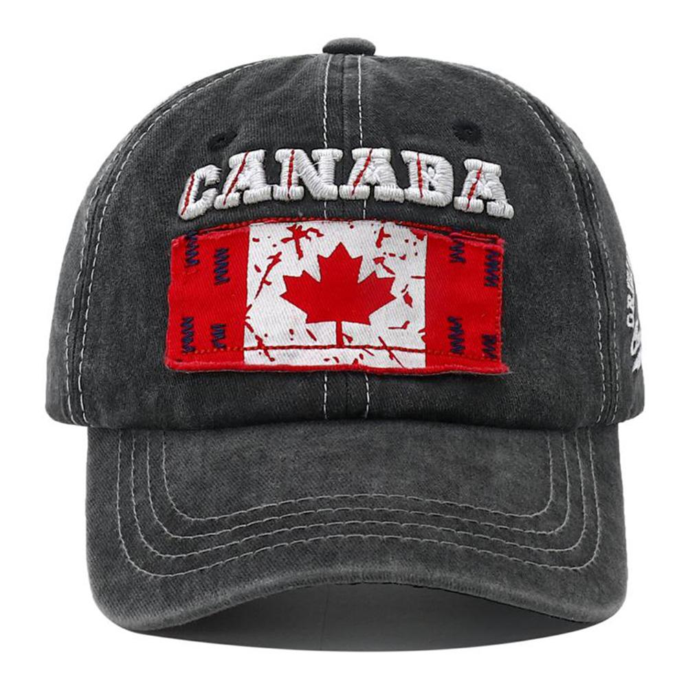 New Unisex Washed Cotton Baseball Cap Vintage Canada Flag Embroidery Snapback Hat Outdoor Sports Hats For Men Women Peaked Caps