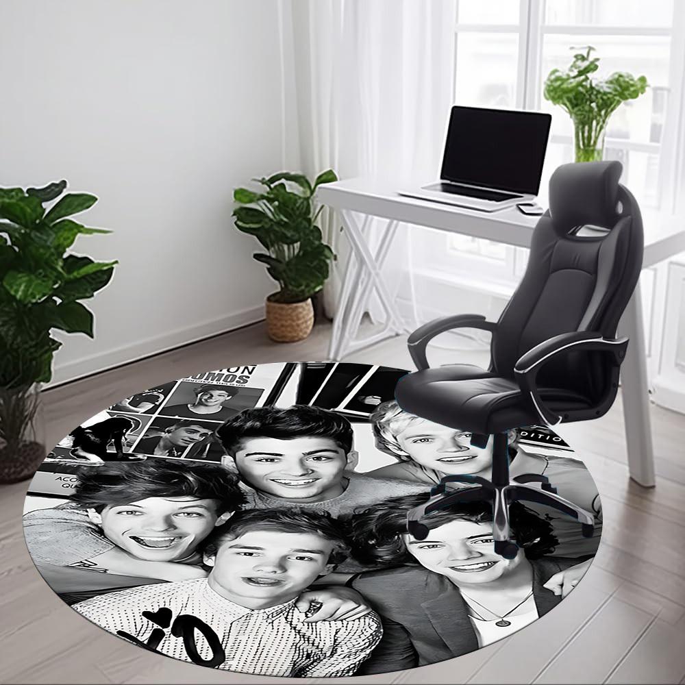 1pc One Direction Music Band Office Round Area Rug, Under Office Chairs Bedroom Living Room Home Decor, Room Decoa1016277