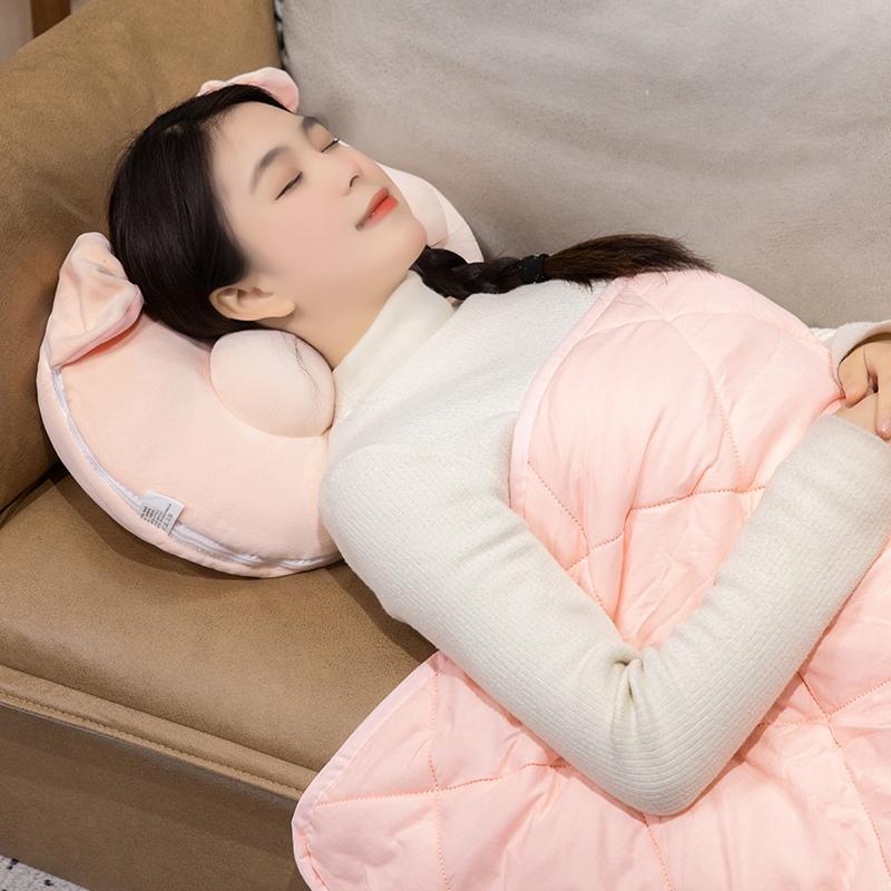 1Pc 4050Cm Cartoon Plush Piggy Plush Pillow With Blanket Doll Stuffed Soft Animal Pig Cushion Lovely Toy For Birthday Gifts