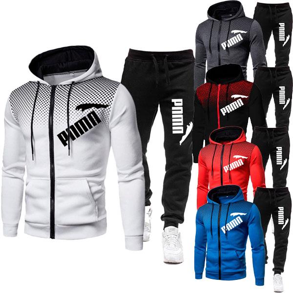 Men's Ombre Gradient Sweatsuit Set | 2 Piece Track Suit Jacket & Pants | S-5XL 9 thumbnail image