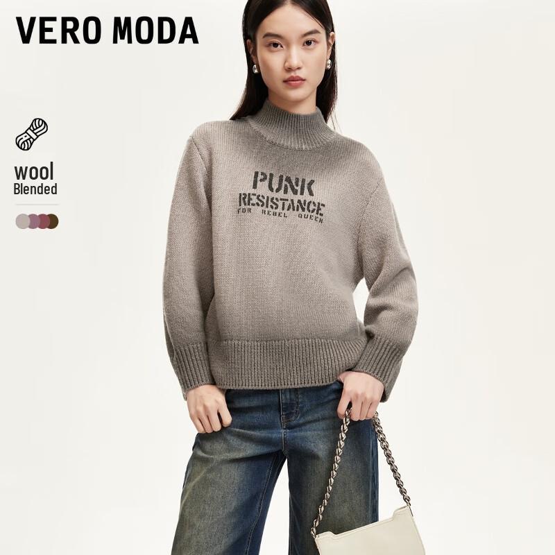 

VEROMODA Women s Letter Print Gradient Round Neck Sweater L