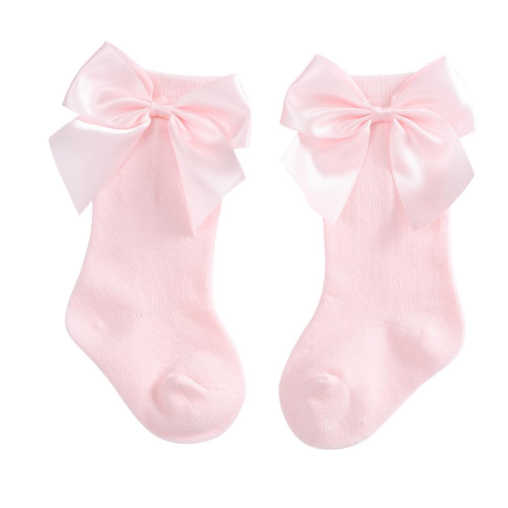 Newborn Baby Girls Socks Kids Socks Toddlers Big Bow Knee High Long Soft Cotton Lace Socks Children Socks 0-3Y