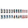 Striped Press on Nail Cartoon Nail Tips 24pcs Acrylic False Nail For Independence Day Parties And Festive Event