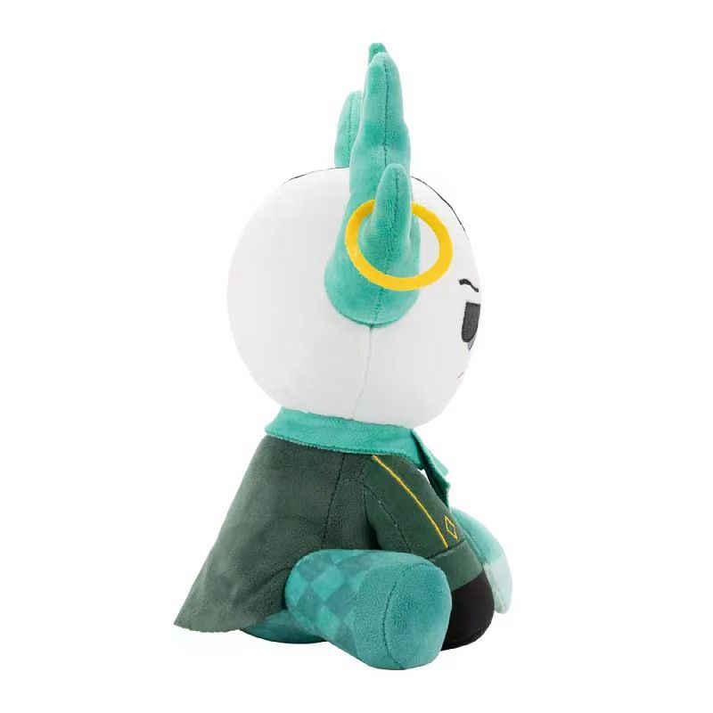 Medkit Plushie Game Character Stuffed Doll White Skull Green Antler Design Soft Sitting Plush Toy Cute Cartoon Ornament Collectible Gift For Game Fans