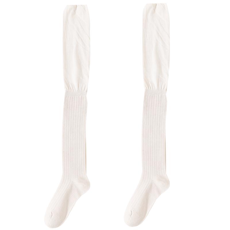 Women's Over-the-Knee Cotton Socks - Anti-Roll, Scrunch Style for Spring, Autumn, and Winter Thigh-High Wear