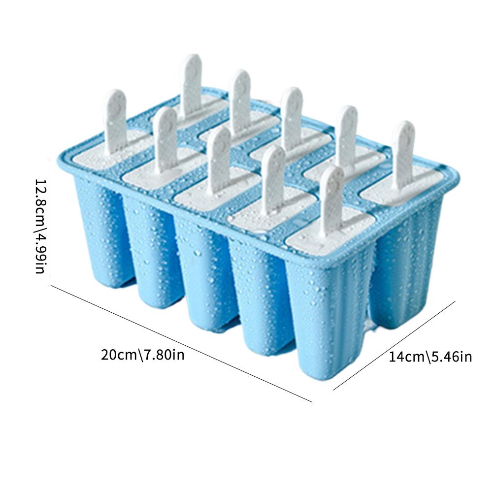 

10Holes Sicle Molds Silicone Ice Molds BPA Free Sicle Release Mold Reusable Easy Ice Mold Make K9C6 Green-1pcs