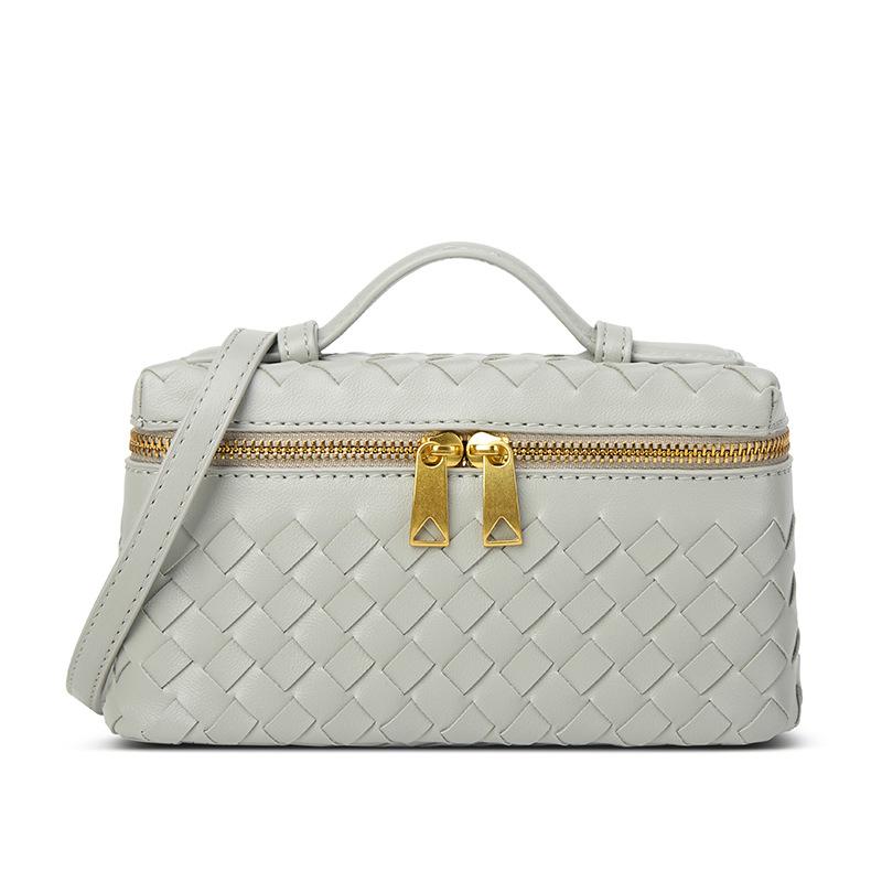 Woven Box Bag Women'S Bag New Year'S Woven Fashion Portable Retro Lunch Box Bag One Shoulder Messenger Bag