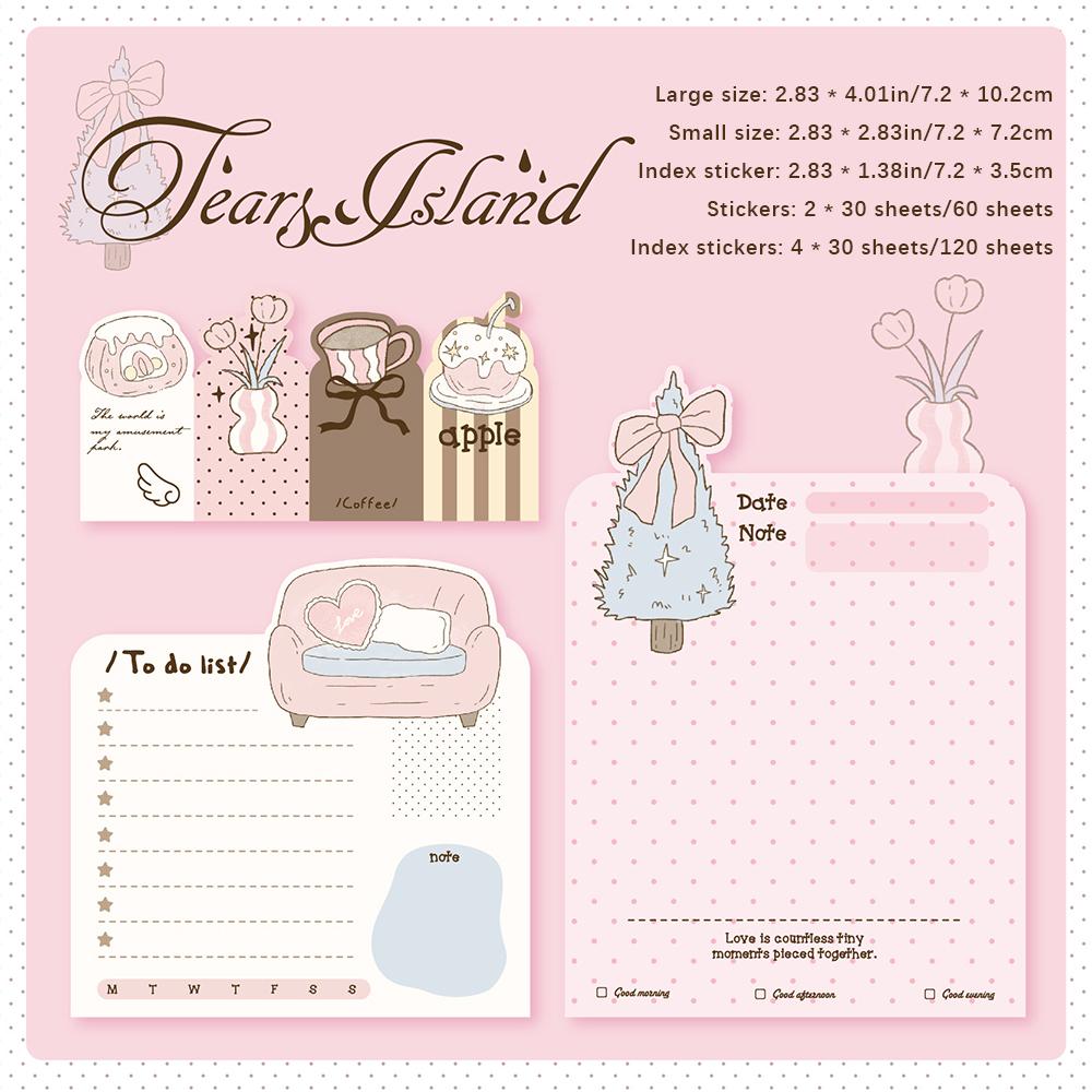 

Combination stickers, Korean illustrations, sticky notes, comments, index stickers, sticky notes, notebook рожевий