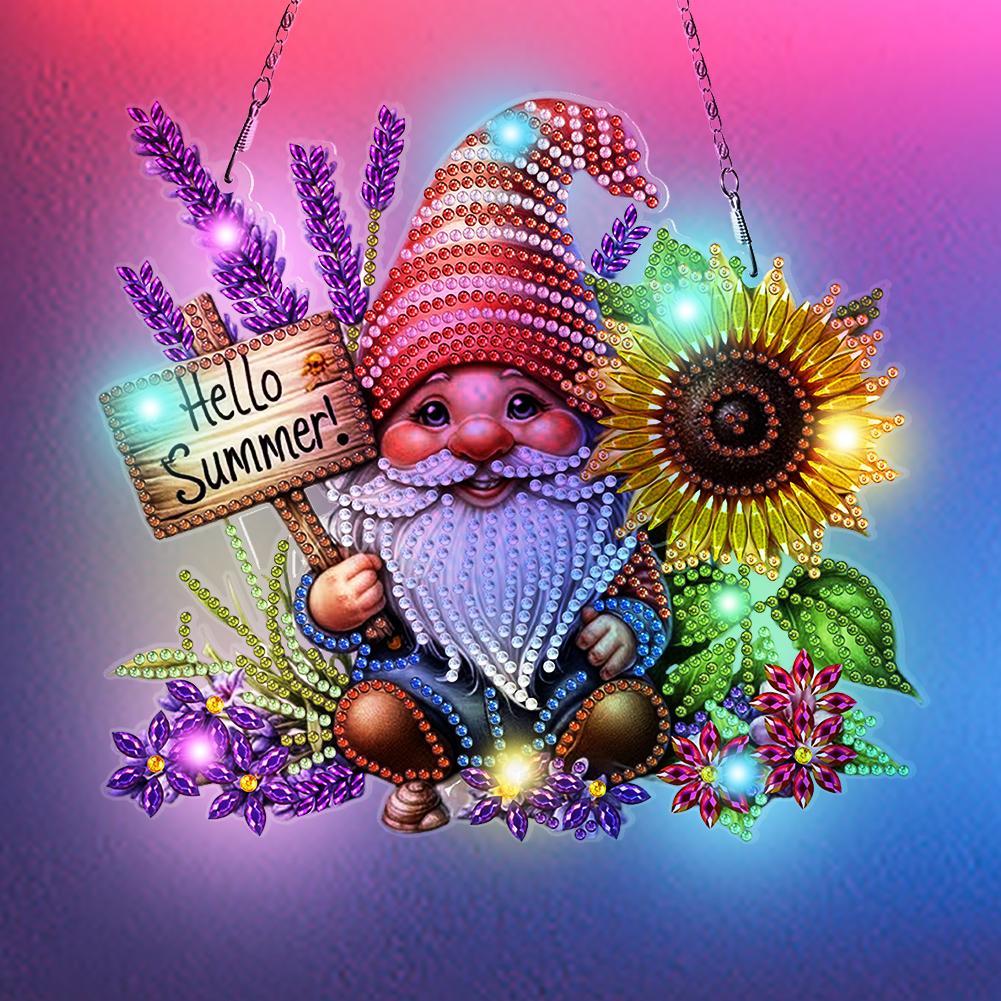 Gnom 2D/Flach DIY Spezielle Form Hängende Diamantmalerei Kits Diamantmalerei Set Diamantmalerei Anhänger Wanddekoration für Zuhause & Fenster