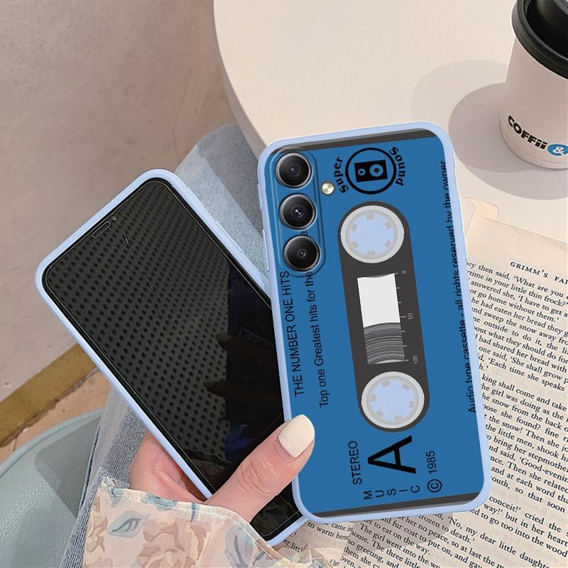 Etui Vintage Tape na iPhone'a, Samsunga A55, S24 FE, S25, M35, A06, Xiaomi Redmi Note 13 Pro, 14C, Huawei Honor 200, odporne na wstrząsy, matowe, odporne na zarysowania etui na telefon